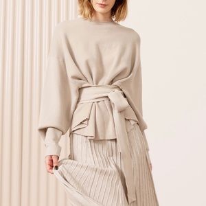 Oriane Tie-Front Oatmeal Sweater